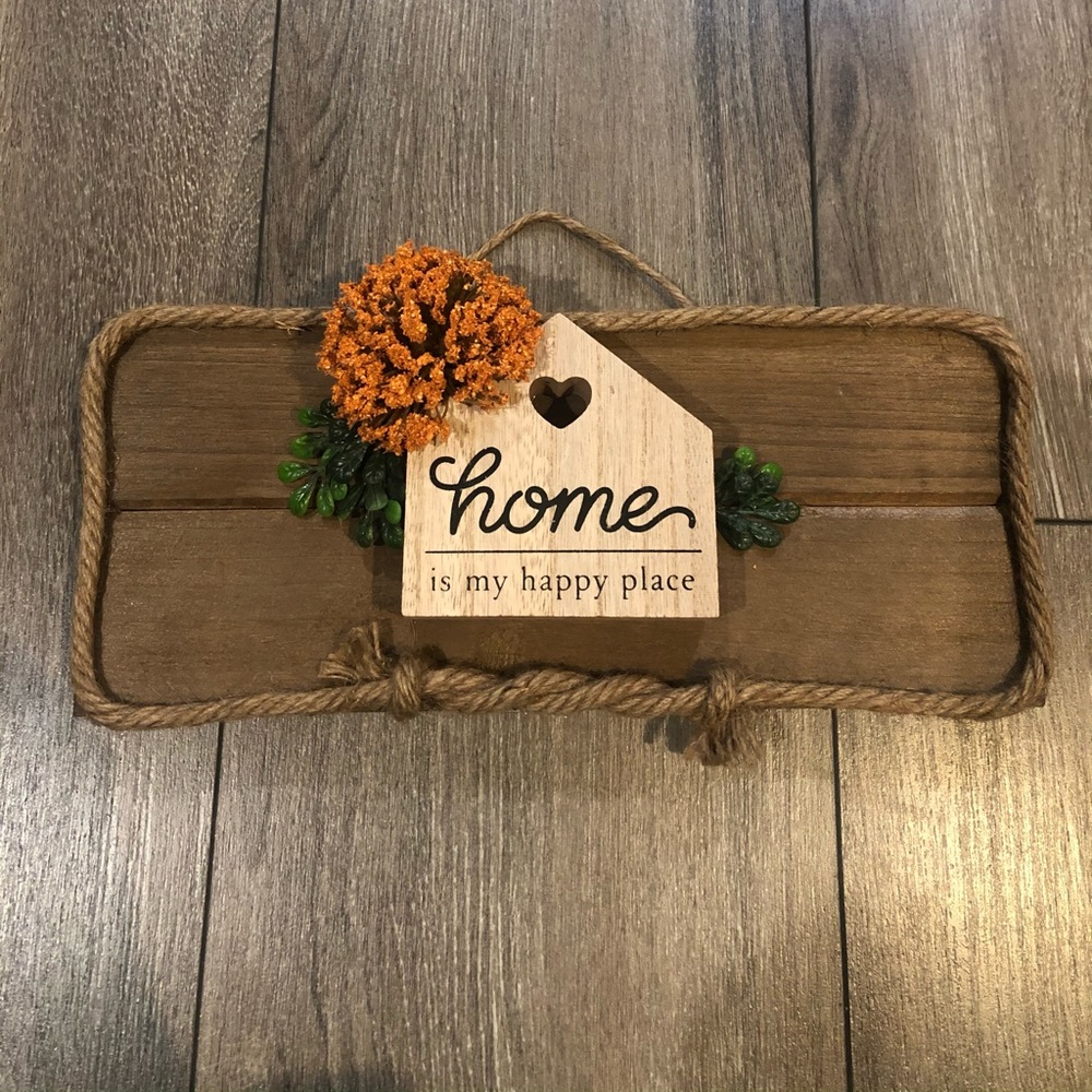 12X5 Handmade “Home is my happy place” wall decor